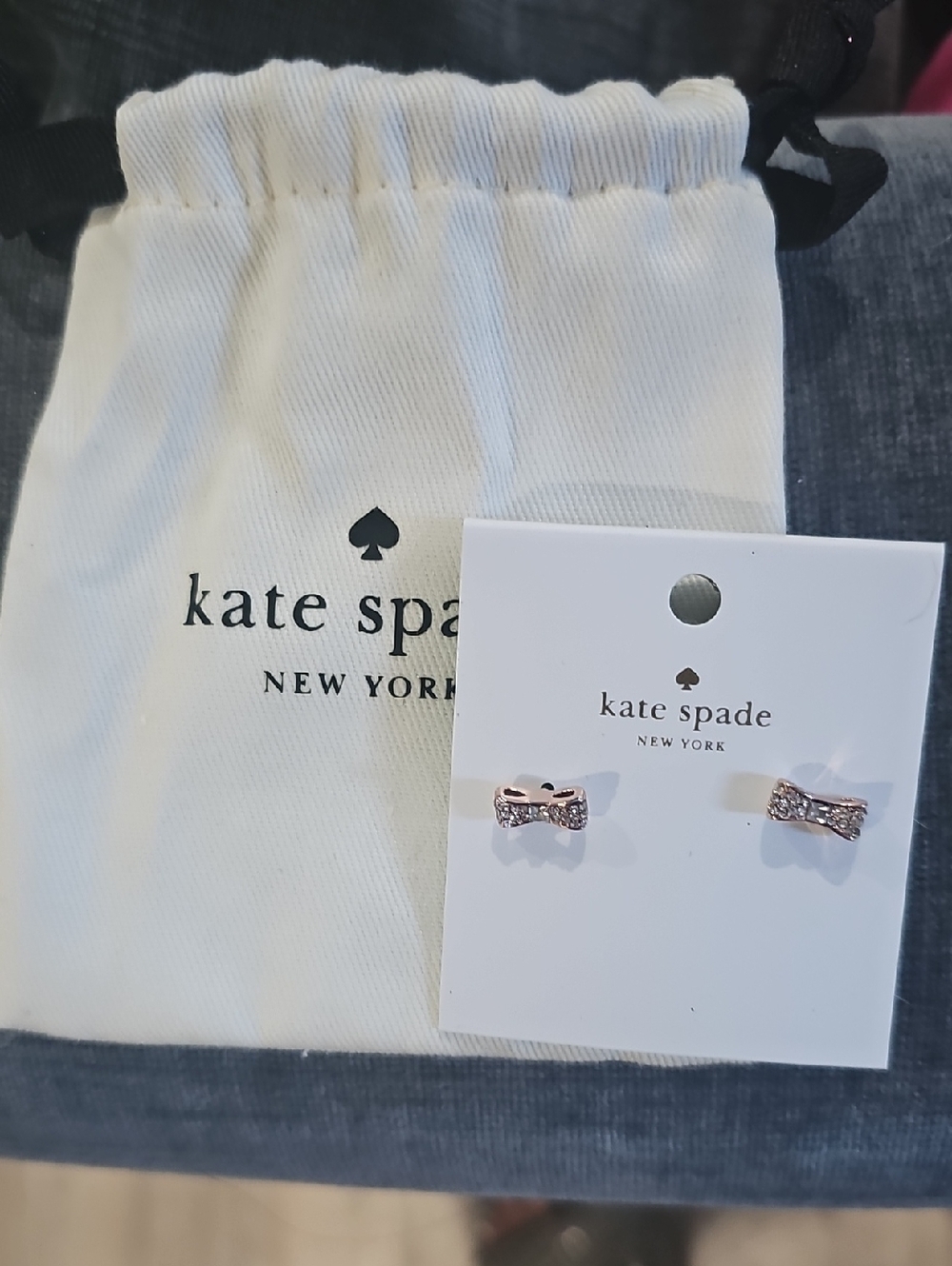 kate spade Rose Gold Bow Pavé Stud Earrings